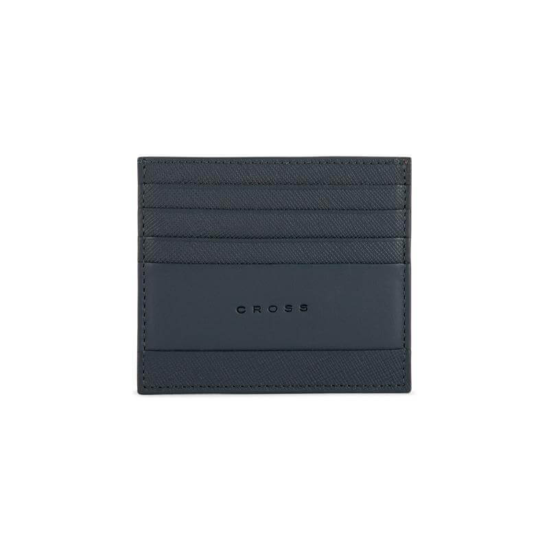 CROSS HARDCOVER A5 NOTEBOOK + PEN + LEATHER CARD HOLDER - NAVY BLUE