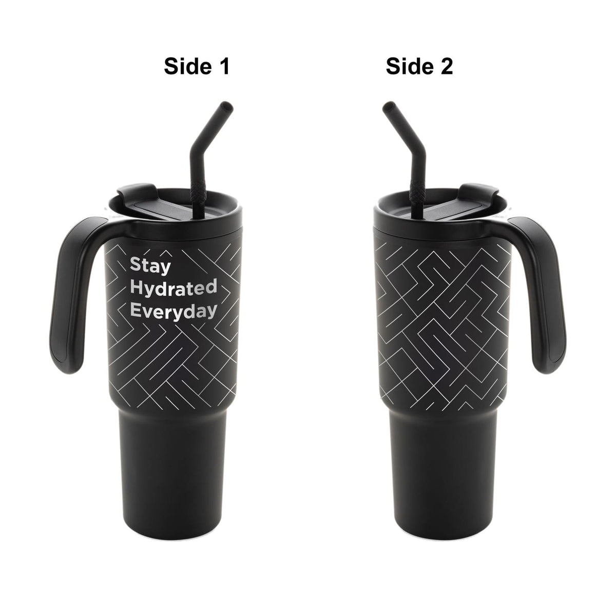 FORZA 360 - Hans Larsen Recycled Stainless Steel/PP Tumbler with 360 Branding - Black