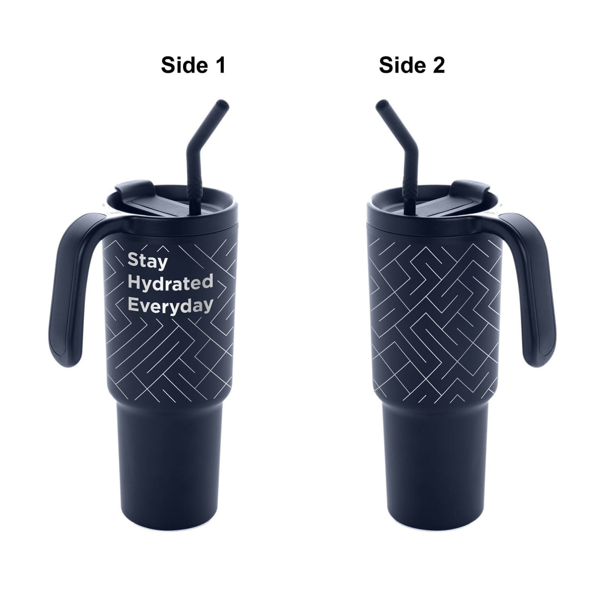 FORZA 360 - Hans Larsen Recycled Stainless Steel/PP Tumbler with 360 Branding - Navy Blue