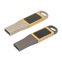 Light-Up Logo Metal &amp; Bamboo USB Flash Drives 32GB