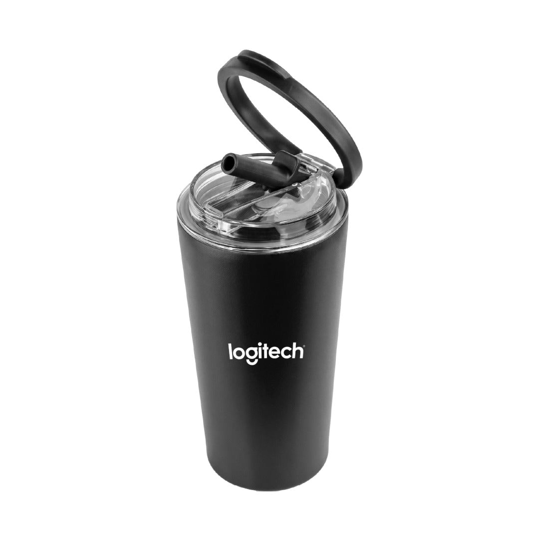 MARBELLA - Hans Larsen Double Wall Tumbler with Lid 600 ml - Black