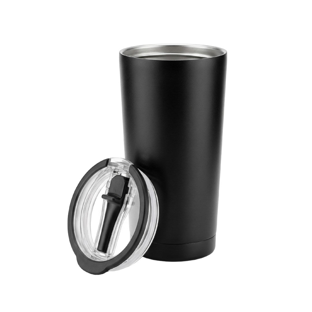 MARBELLA - Hans Larsen Double Wall Tumbler with Lid 600 ml - Black