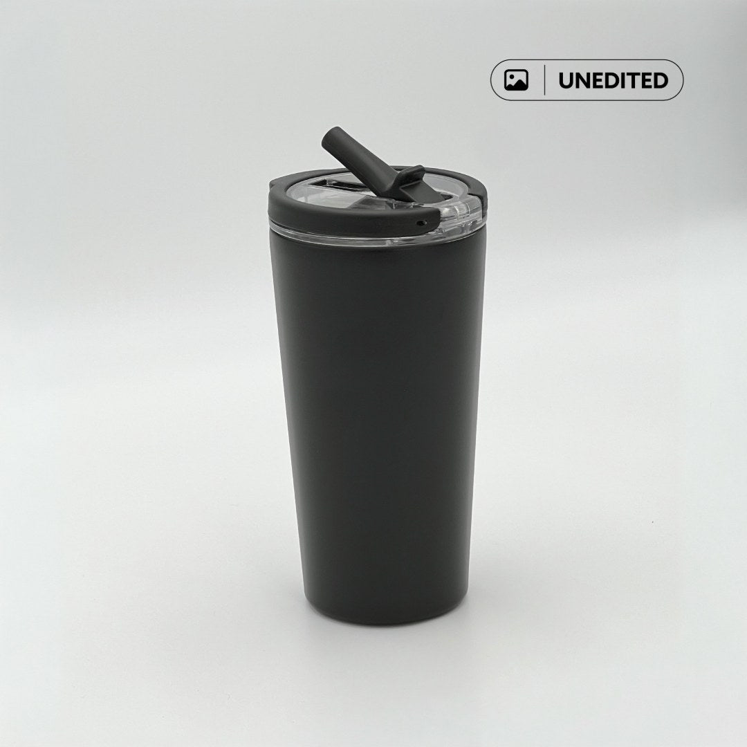 MARBELLA - Hans Larsen Double Wall Tumbler with Sip Lid 600 ml - Black