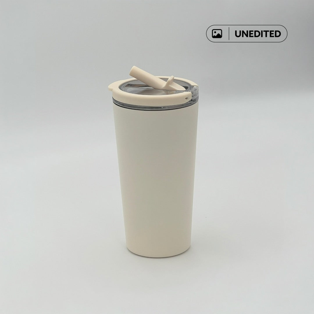 MARBELLA - Hans Larsen Double Wall Tumbler with Sip Lid 600 ml - Sand