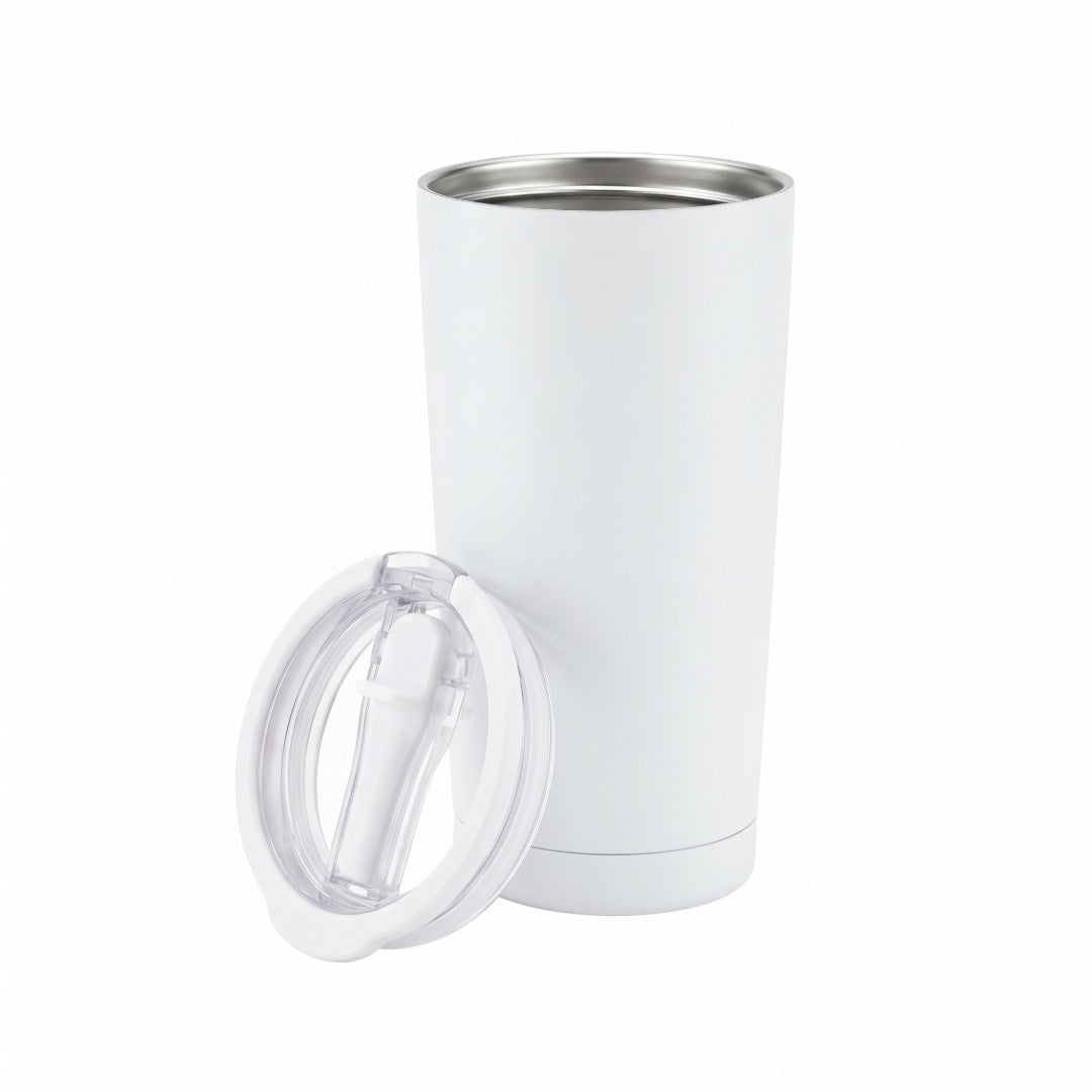 MARBELLA - Hans Larsen Double Wall Tumbler with Sip Lid 600 ml - White