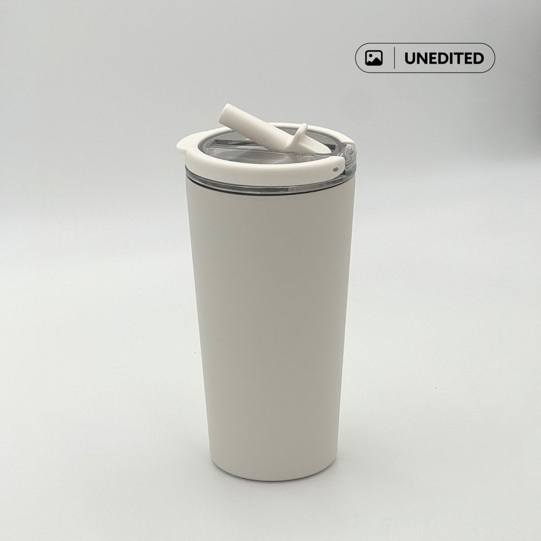 MARBELLA - Hans Larsen Double Wall Tumbler with Sip Lid 600 ml - White