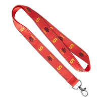 Polyester lanyard with reflective threads. - Polyester lanyard with reflective threads.