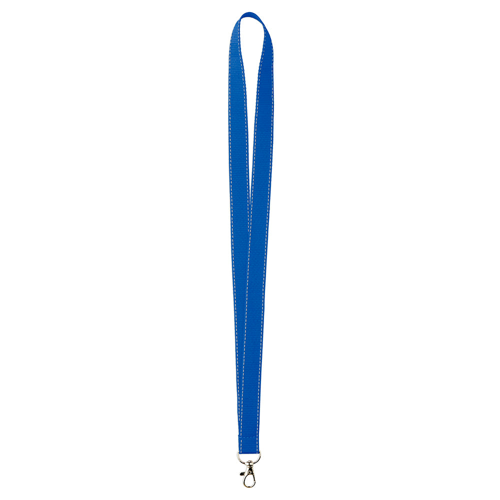 Polyester lanyard with reflective threads. - Polyester lanyard with reflective threads.