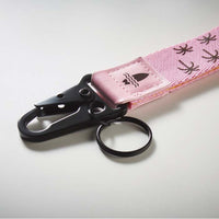 Carabiner with keyring and two-colour strap - Carabiner with keyring and two-colour strap