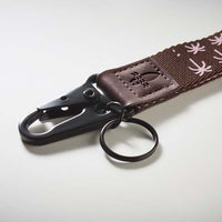 Carabiner with keyring and two-colour strap - Carabiner with keyring and two-colour strap