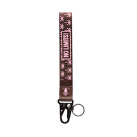 Carabiner with keyring and two-colour strap - Carabiner with keyring and two-colour strap
