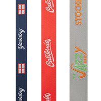 Polyester pantone matched woven lanyard. - Polyester pantone matched woven lanyard.