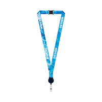 RPET sublimation badge reel lanyard. - RPET sublimation badge reel lanyard.