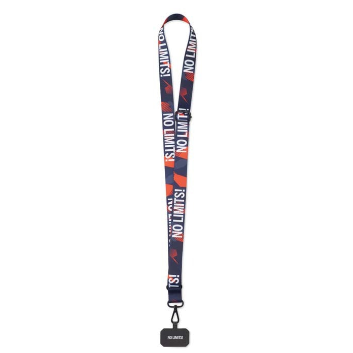 Sublimated adjustable rPET crossbody phone holder. - Sublimated adjustable rPET crossbody phone holder.