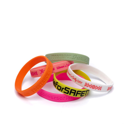 Debossed or embossed pantone matched silicon wristbands (12 mm) - Debossed or embossed pantone matched silicon wristbands (12 mm)