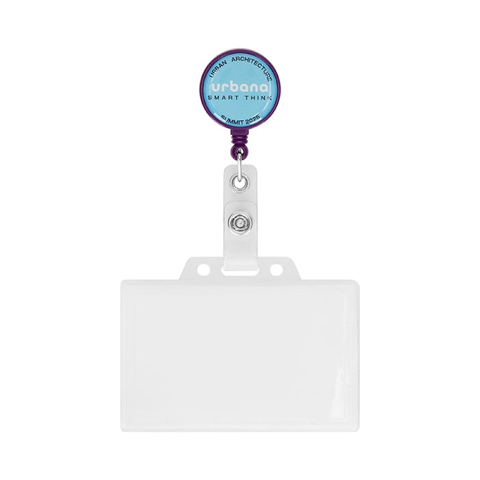 Retractable badge reel in round shape with ⌀2.8cm logo logo. - Retractable badge reel in round shape with ⌀2.8cm logo logo.