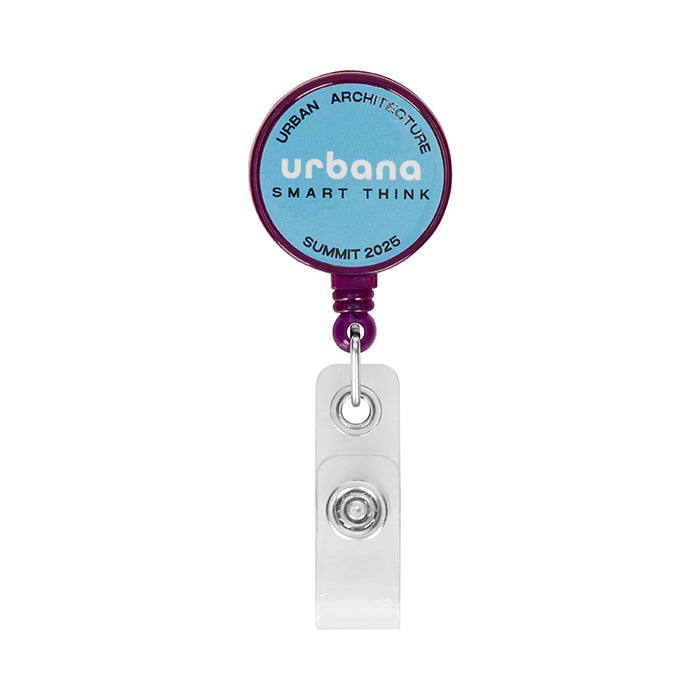 Retractable badge reel in round shape with ⌀2.8cm logo logo. - Retractable badge reel in round shape with ⌀2.8cm logo logo.