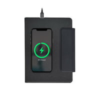 MagFolio - Santhome A5 PU notebook with 15W MagSafe Wireless Charger- Black
