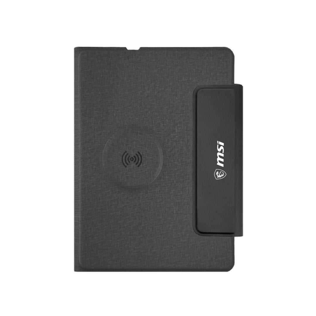 MagFolio - Santhome A5 PU notebook with 15W MagSafe Wireless Charger- Black