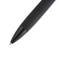 Peerless™ Polished Black PVD Engraved Diamond Pattern with Black PVD Appointments and Swarovski Crystal Ballpoint Pen with Blue Ink