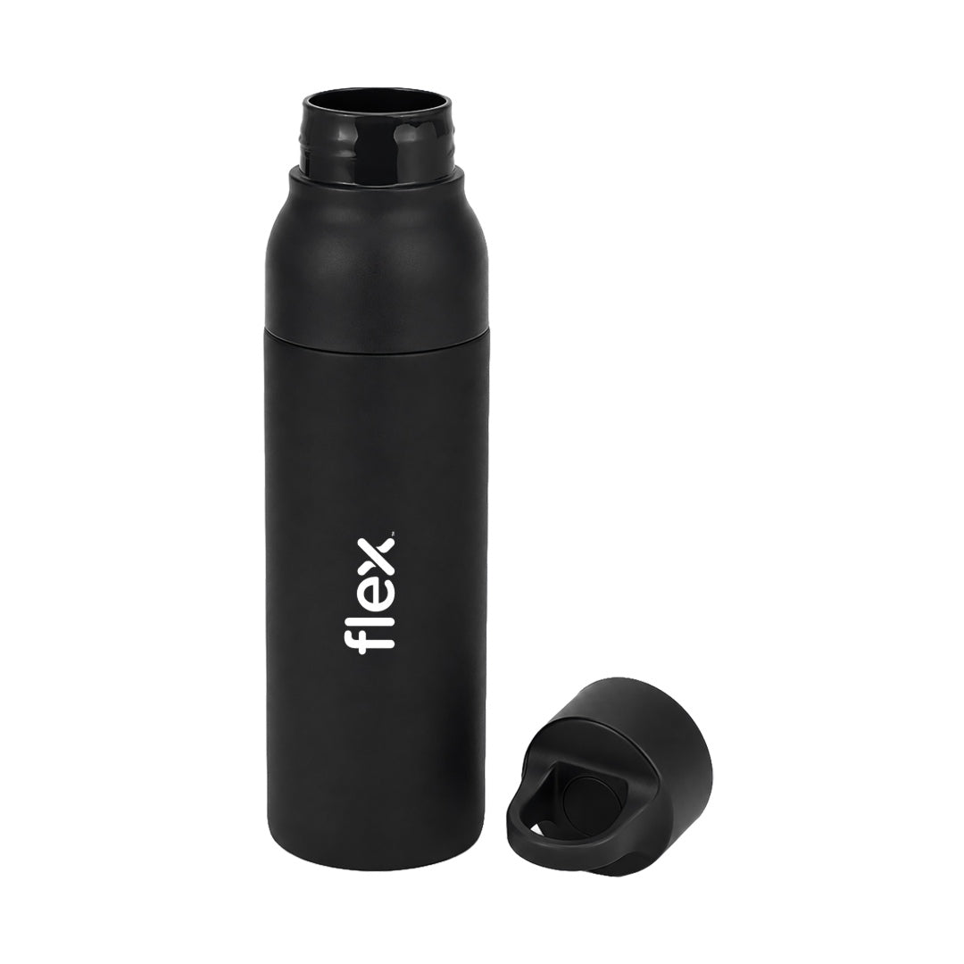 RHODES - Hans Larsen Double Wall Bottle with Push Lid 550 ml - Black