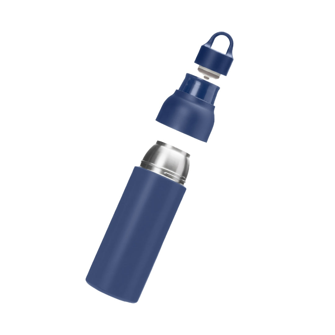 RHODES - Hans Larsen Double Wall Bottle with Push Lid 550 ml - Navy Blue
