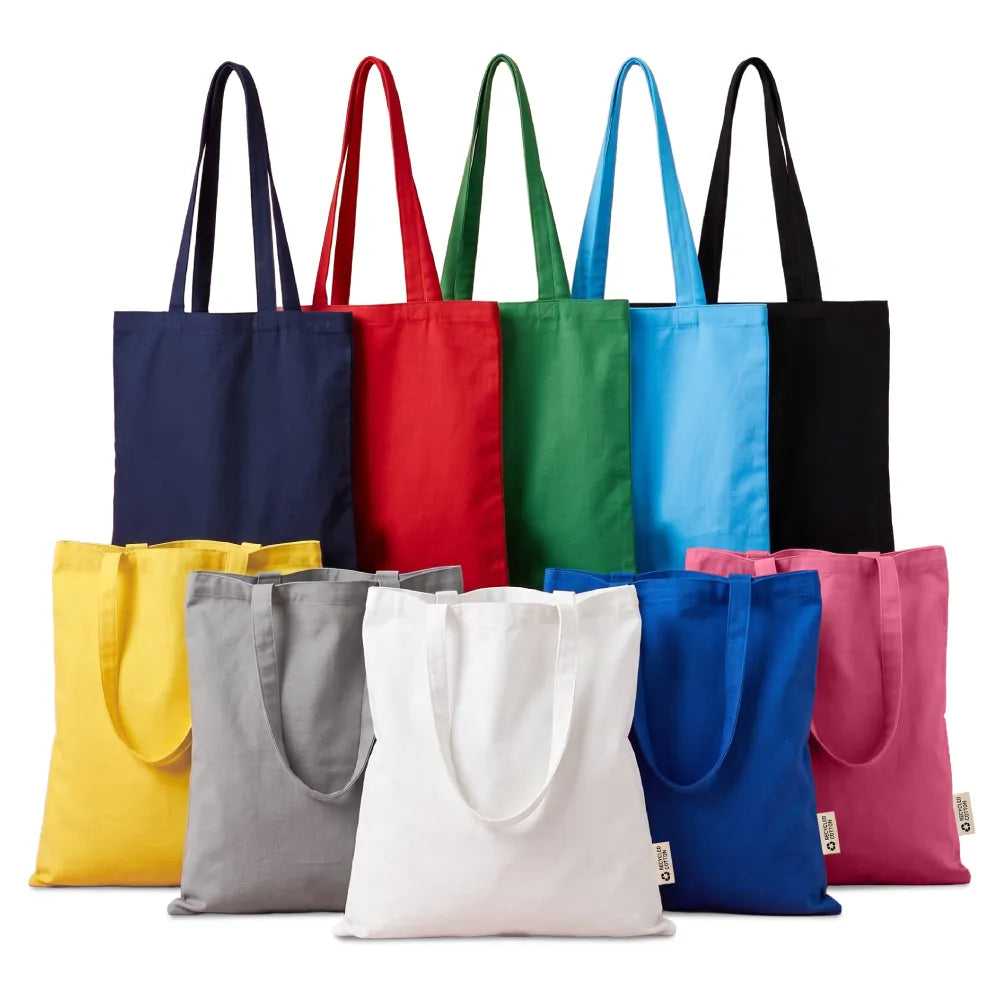 Recycled Cotton Bags, Durable Long Strap, 145 GSM