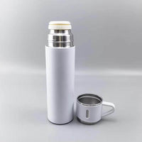 SAFFLE - Set of Vacuum Flask & Two Cups (White)