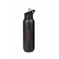 TOLEDO - Hans Larsen Double Wall Bottle with Straw 600 ml - Black