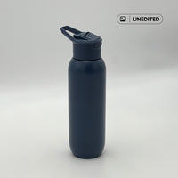 TOLEDO - Hans Larsen Double Wall Bottle with Straw 600 ml - Navy Blue
