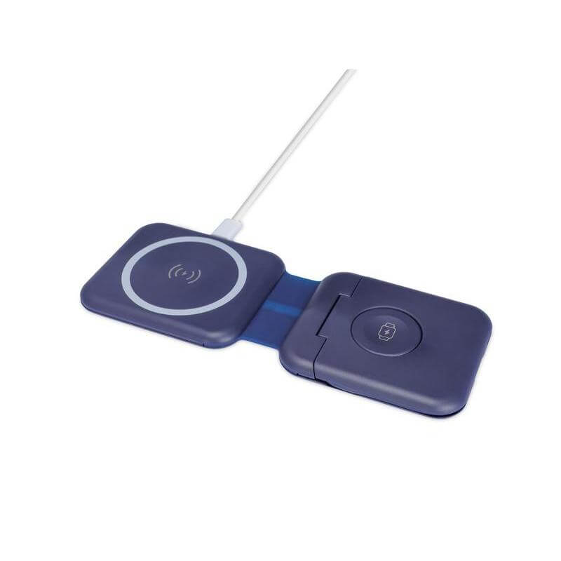 TURIN - @memorii Foldable Wireless Charger and Multicable Set - Navy Blue